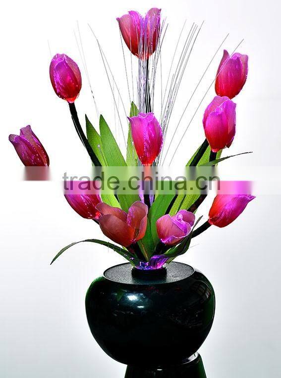 LED artificial Tulip flowers light/Optical fiber flowers pot light