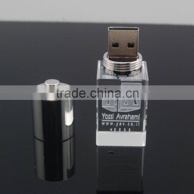 3D Laser Engraved Logo Usb Flash Drive Usb 2.0 Flash Drive Memory Stick Crystal Pen Drive