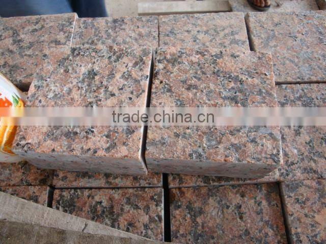Red color granite paving stone