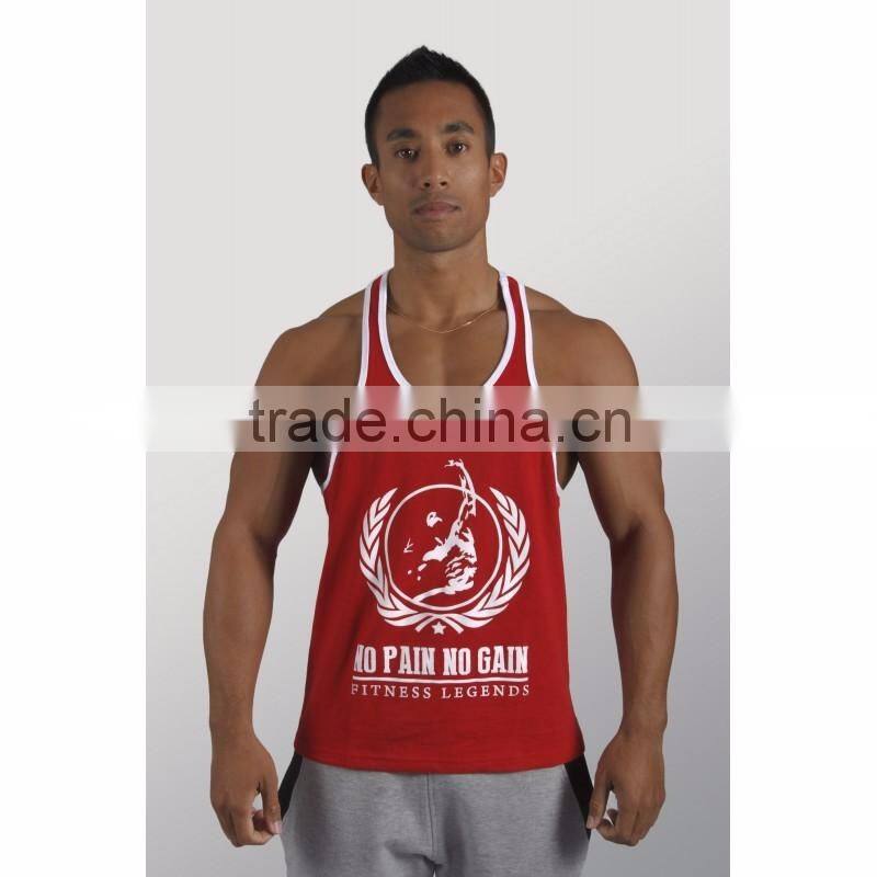 wholesale bodybuilding deep cut gym tank top with customer's logo