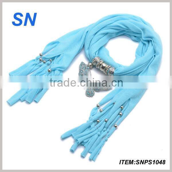 Fashion hot sell jeweled fancy scarf for hot women and girls
