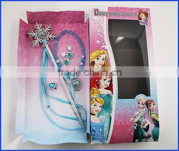 Attractive packing Fushion frozen Elsa snowflakes jewelry wand set for sale