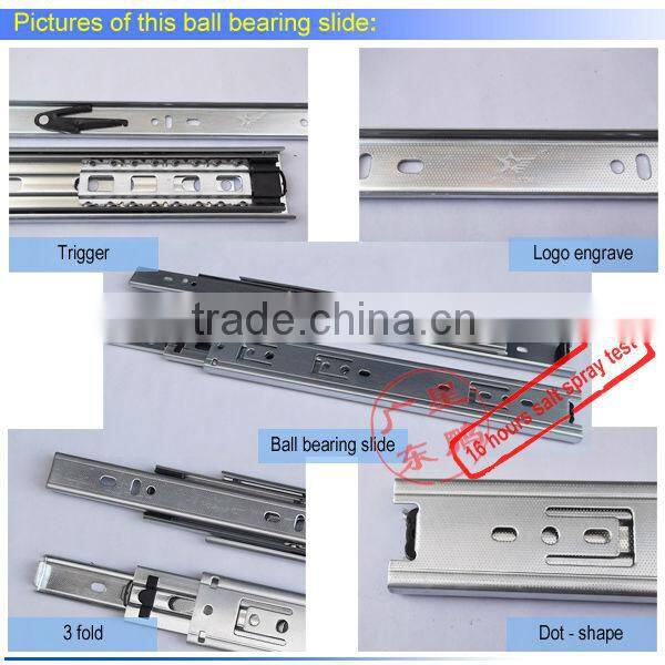 45MM Single Extension Furniture Hardware Ball Bearing Drawer Slide