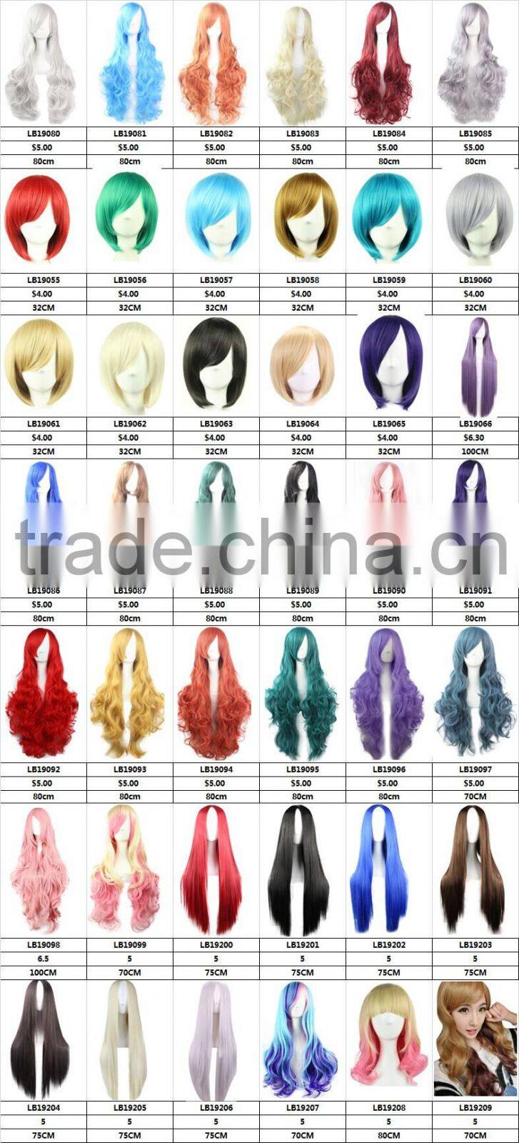 Fashion Hot Selling Long Straight Cosplay Wig Wholesale Synthetic Wigs Made In China