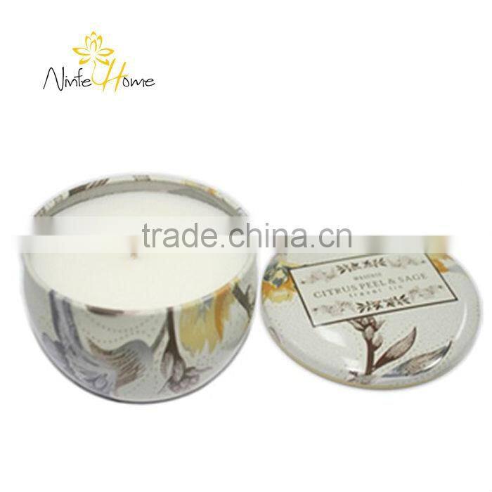 Scented Soy Wax Travel Tin Candle, round candle