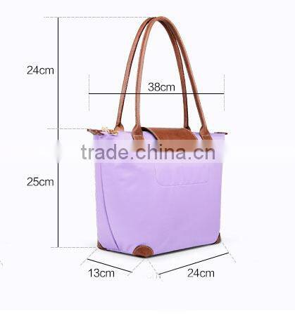 fashionable nylon foldable college student shoulder bag hand bag