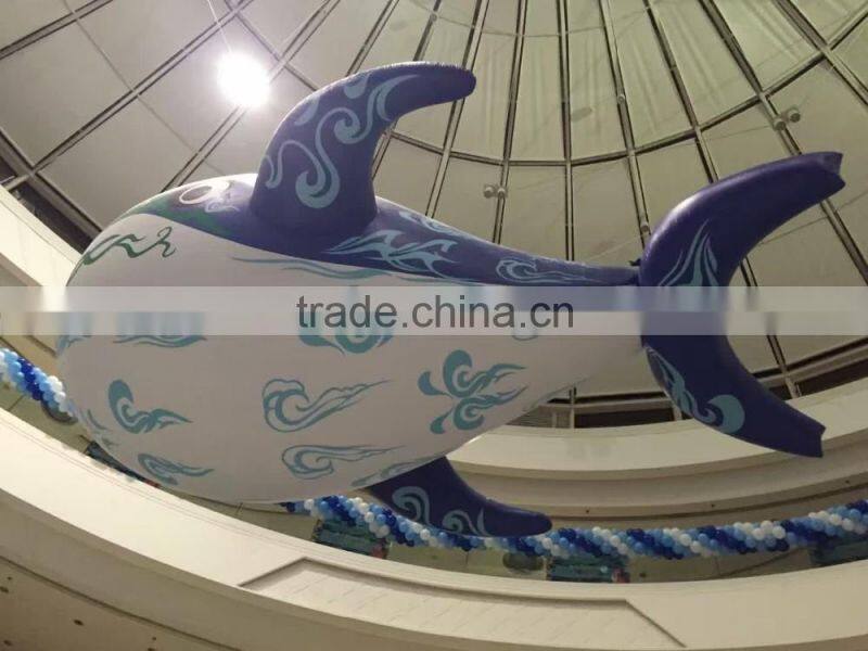 Blue whale shape PVC balloon for party , giant PVC balloon , helium balloon