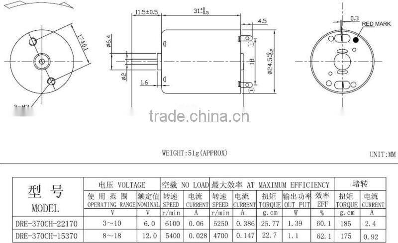 DC 3V Small Electric 370 Motor