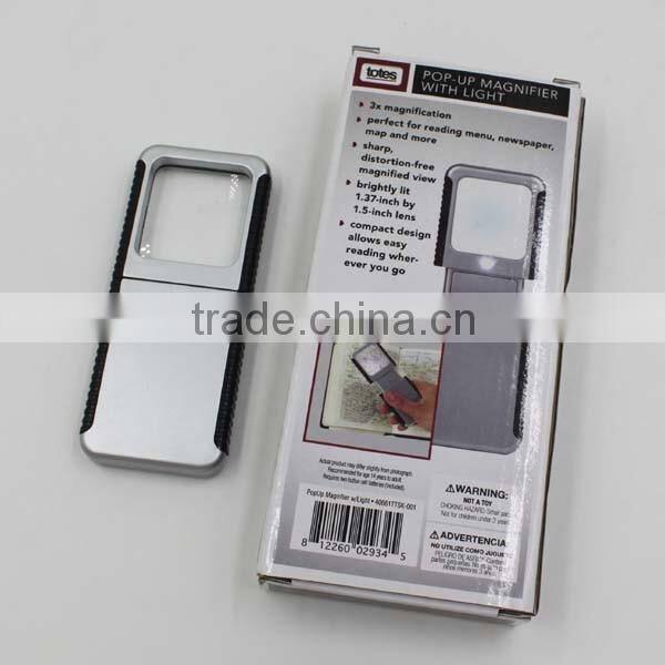 Telescopic drawer shaped pocket led magnifier with light