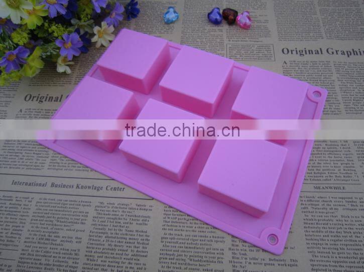 hot selling 6 squares silicone soap mold