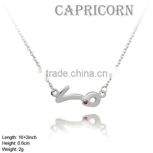 NZA-1010 Fashion Silver Necklace Capricorn Sign Necklace The Zodiac 12 Constellations