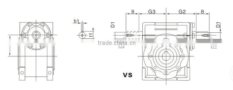 Germany design shaft mounted speed reducers for Nema23 motor