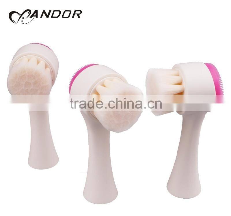 Hot selling soft synthetic hair silicone rotating facial brush