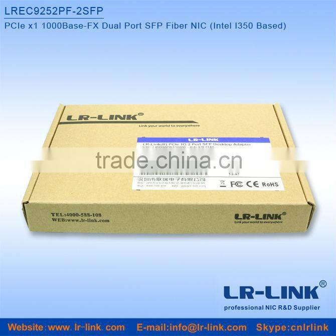 LREC9252PF-2SFP PCIe x1 1000Base-FX SFP Fiber dual port network card(Intel I350 Based)