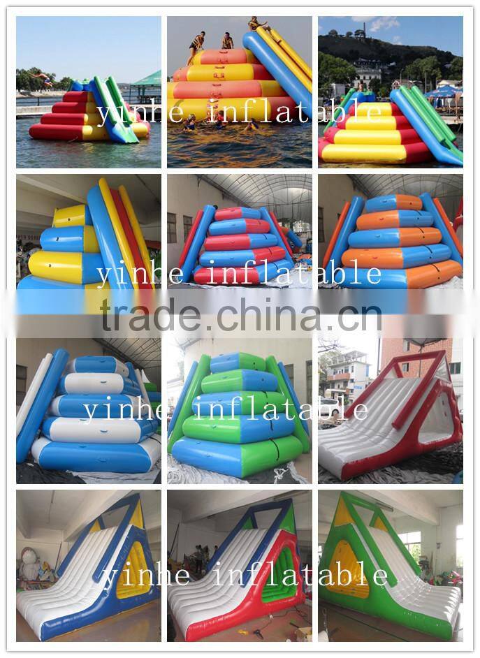 hot sale cheap and popular for person inflatable floating Pyramid water games with slide