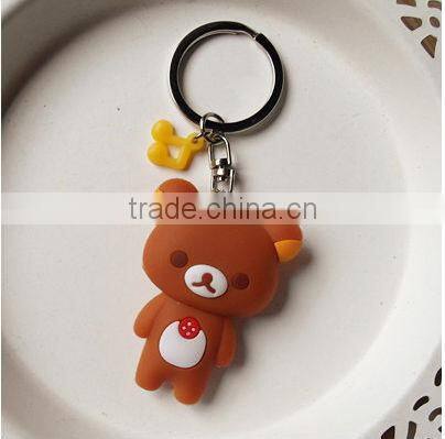 bear boy shaped cute 3d pvc keychain/custom soft pvc keychains
