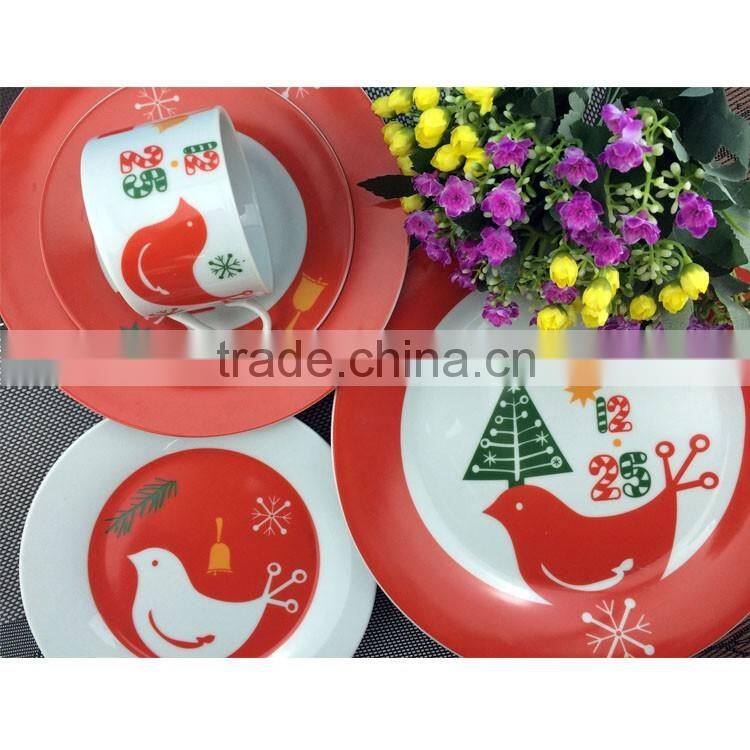 best selling items promotional gift item color box 16pcs christmas dinner set porcelain