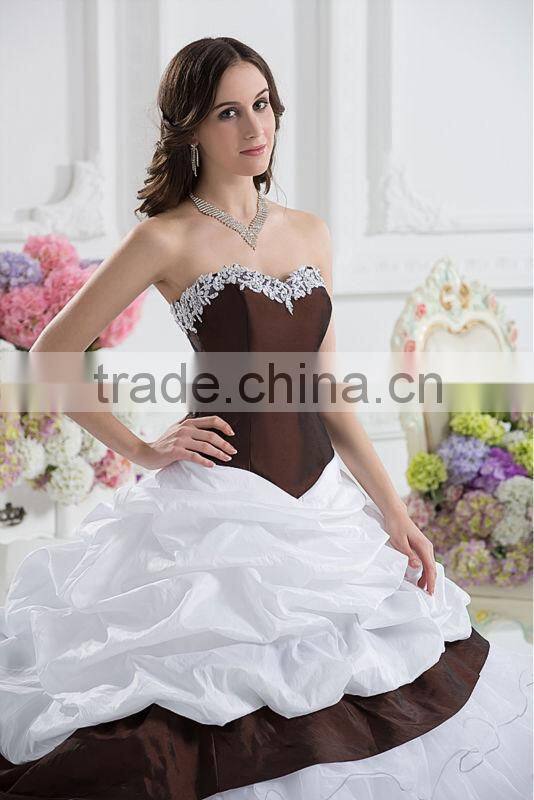 Real Sample Sweetheart Ball Gown Applique Beaded Layered Ruffles Sash Quinceanera Dresses xyy07-058