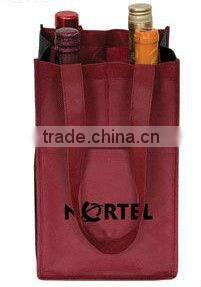 customizable non woven 6 bottle 6 pack wine tote bag