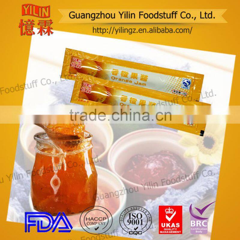 18g small sachet orange Jam branded in China factory