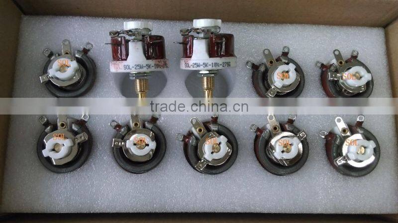 25W 5ohm ~500 ohm wirewound rheostats 5k rheostat high power rheostats 5ohm high power Resistors