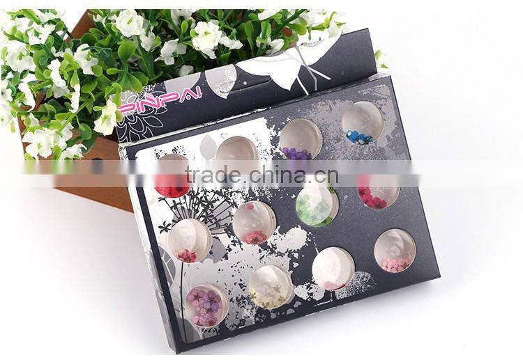 2016 12 colors Dried Dry flower UV gel acrylic false tips nail art decoration real flower