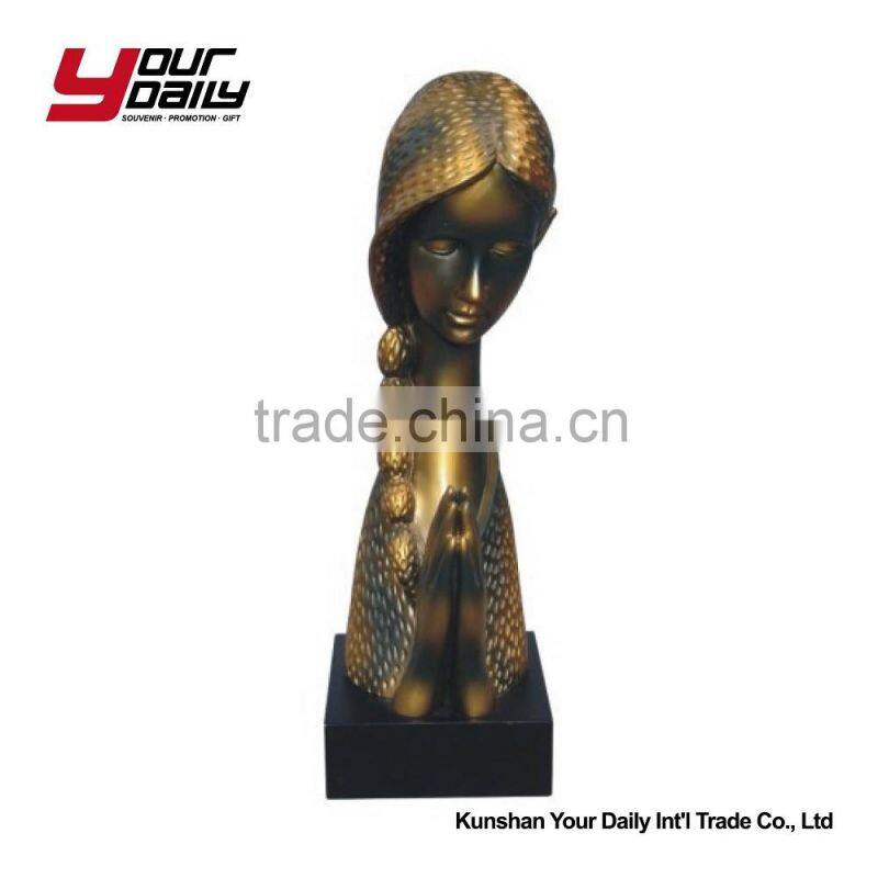 lady clock craft polyresin figurine for gifts