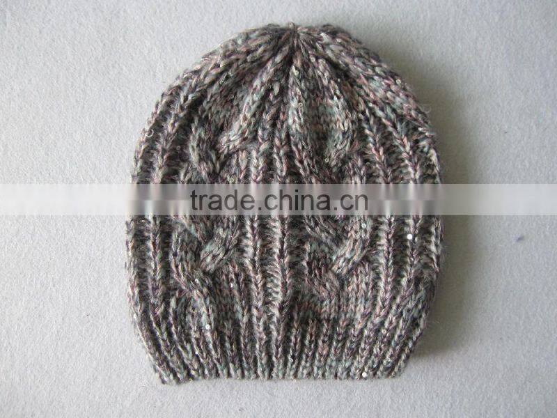 2016 colorful winter hat custom knitted ladies fashion hats