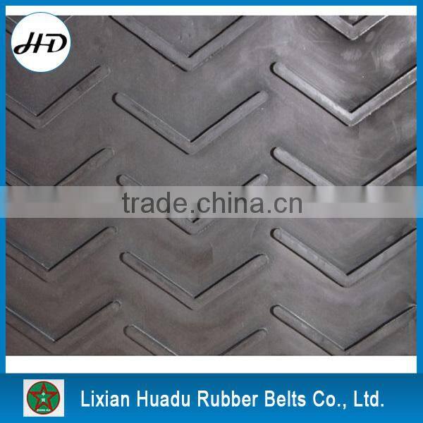 vulcanized chevron rubber weave fabric conveyor belt