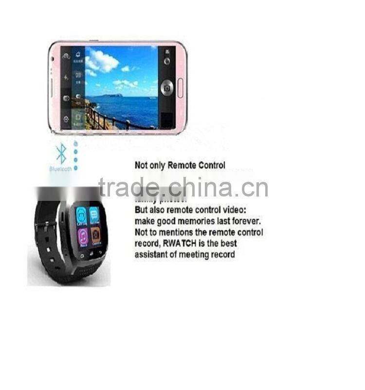 2015 hot and new products in China market smart watch with LED Display, romote control, Music Player for Mobile Phone