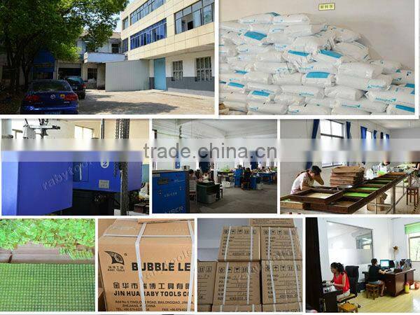 Square bubble level with circular level vial RB-BV151540