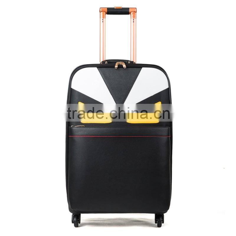 Packaging & Shipping New Design Hot Selling PU Leather Material Travel Spinner Trolley Luggage