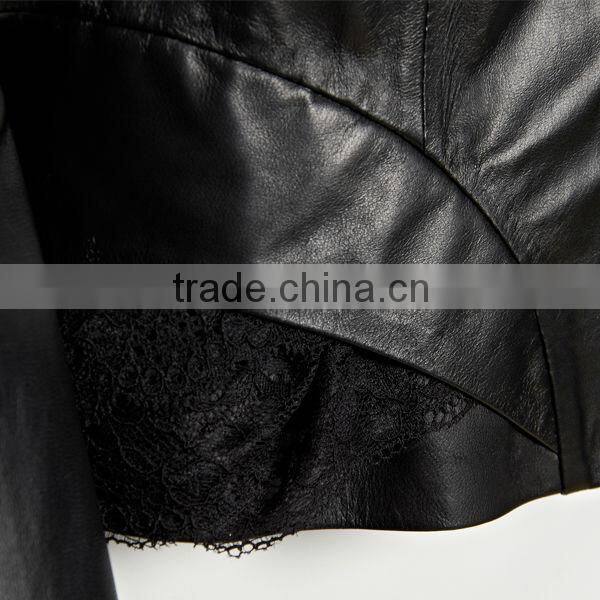 100% pu synthetic leather ladies pu leather jacket
