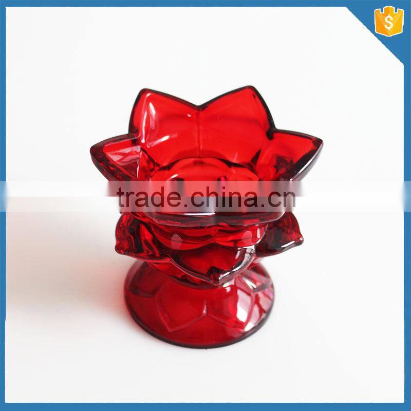 wholesale glass tealight candle holder flower shaped