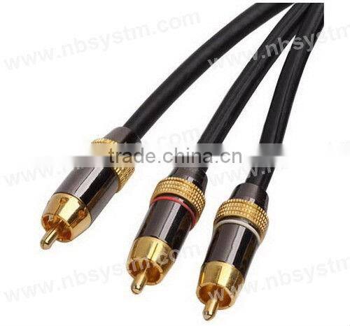 Assembly Type RCA Plug to 2xRCA Plug Y Adapter Audio Cable