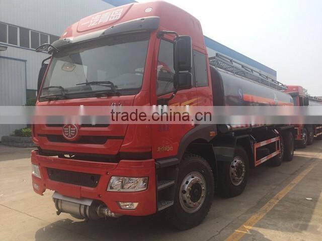 high quality new condition FAW 8X4 31000L flammable liquid tank truck