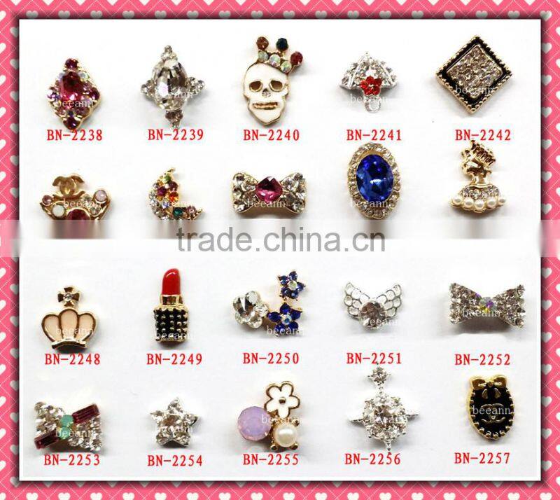 2015 crystal 3d finger nail art jewelry