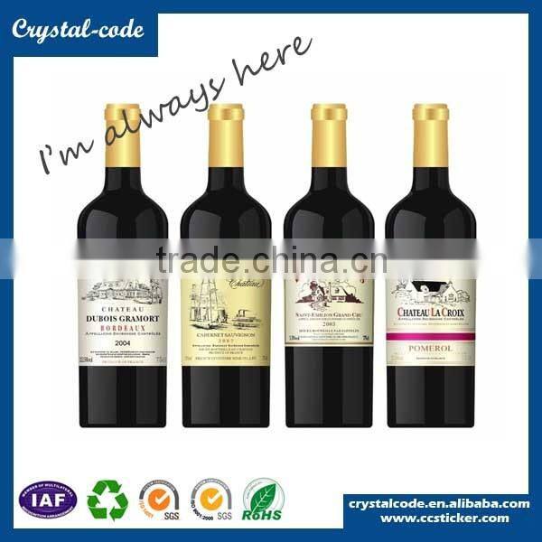 Factory price high technology adhesive private wine label