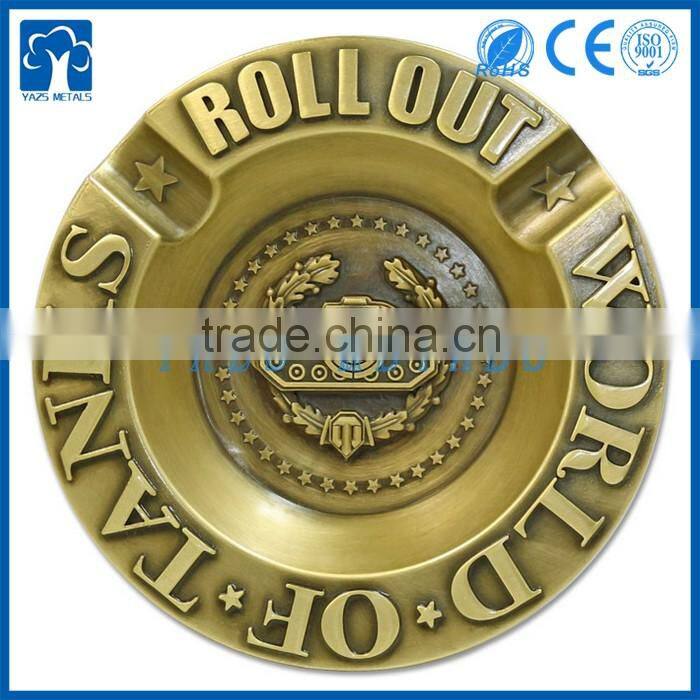 custom metal antique bronze funny cigar pocket ashtray