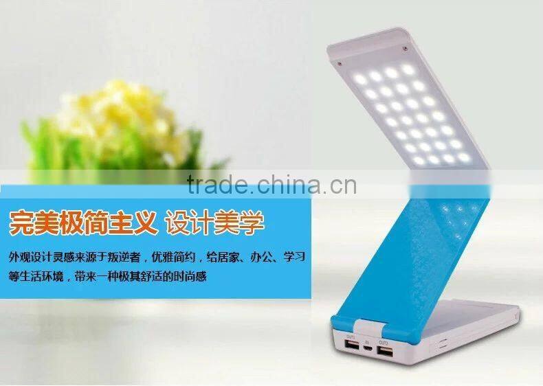2016 New ultra-thin polymer battery 10000Mah powerbank with desk lamp and with cable and connector for iphone5S/6/6S
