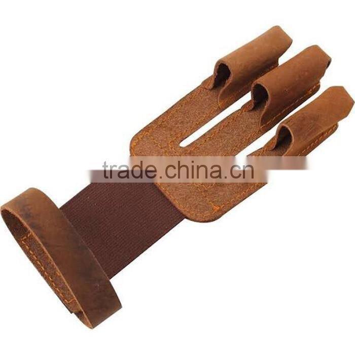 Shooting Wind Stopper Gloves Archery Products Right/Left Simple Brown 3 Finger Shooting Gloves For Longbow