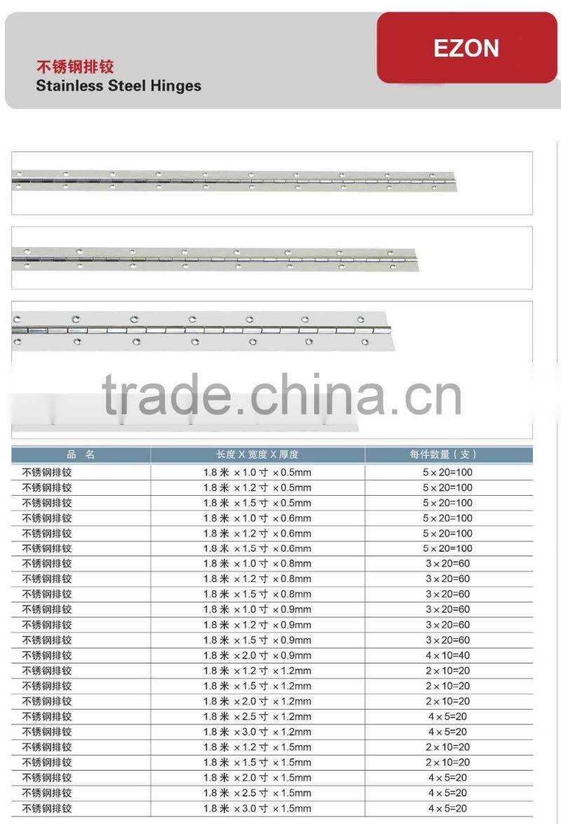 Stainless steel 304 continuous piano hinge/Stainless steel 201 long hinge/Metal steel long piano hinge