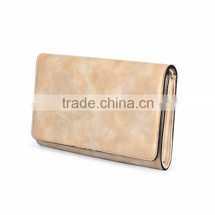 Factory Top Grade Quality Gold Lady Purses Messenger Bags Women PU Leather Clutch Bags