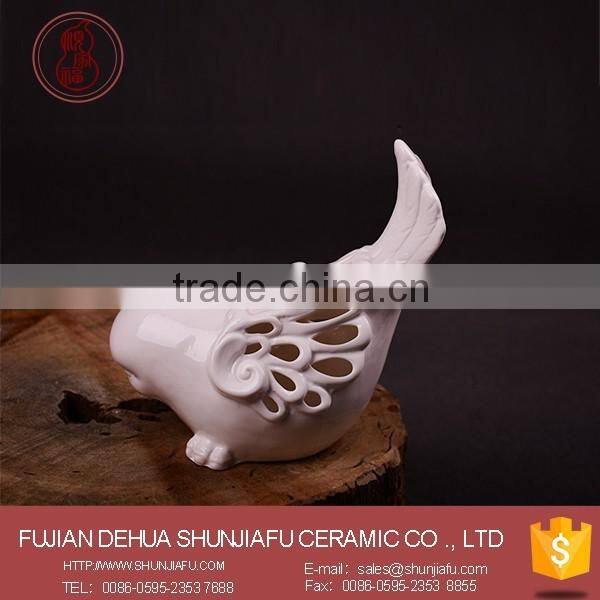 2016 Hollow modern home ornaments white porcelain artificial birds for crafts