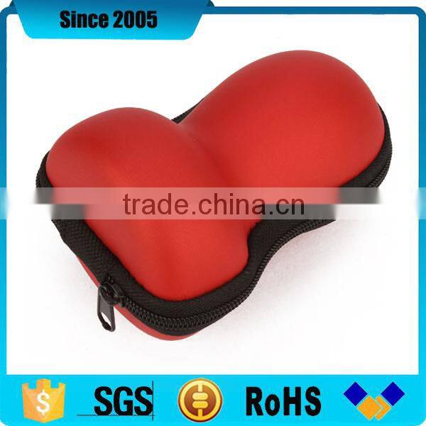 custom shape red pu leather eva travel zipper case