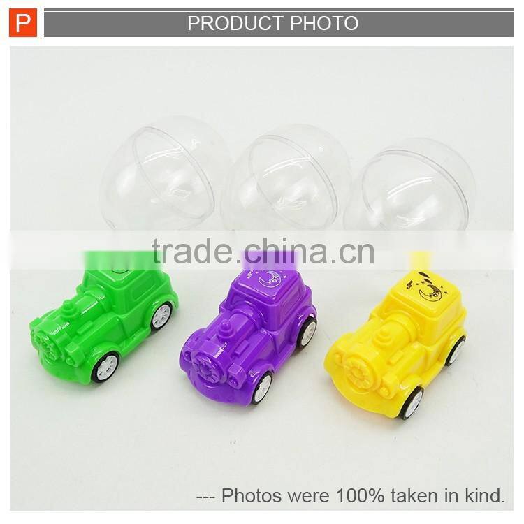 Plastic mini pull back car toy in capsule toys for promotion