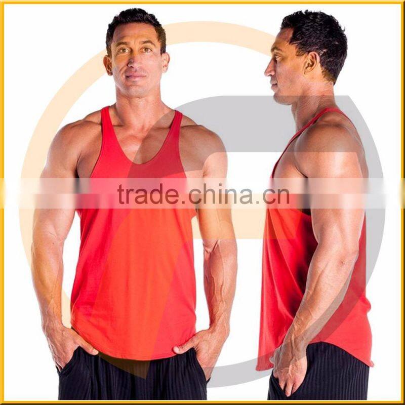 OEM 2016 latest black letter cotton men muscle gym singlets