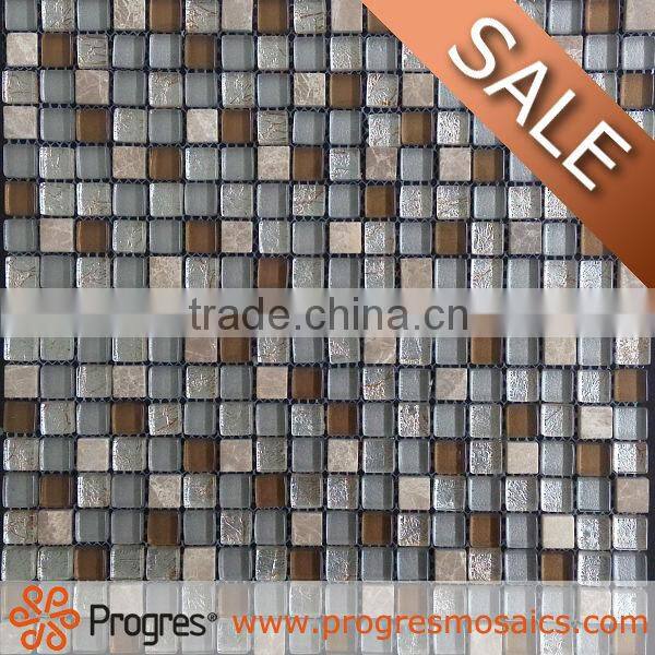 PM15190 Gold foil crystal glass mosaic