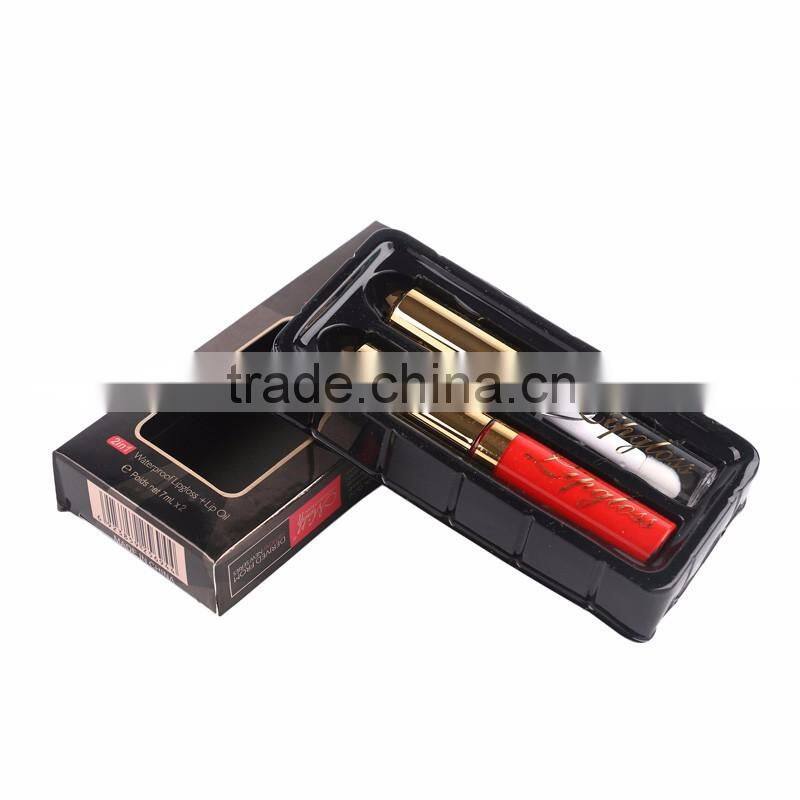 Menow waterproof lip gloss + lip oil 2 in 1 long lasting mooth liquid matte lipstick