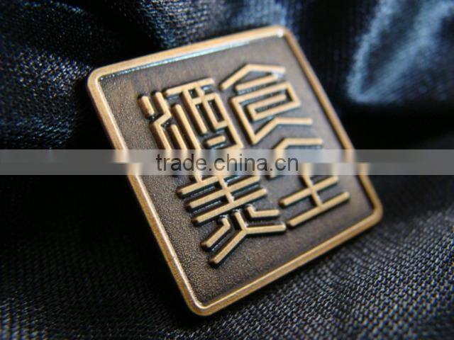 High quality customized rectangular metal pin badge